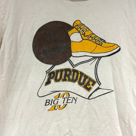 Vintage 1987 Purdue Basketball Big Ten Champs Tee Shirt - Picture 2 of 8